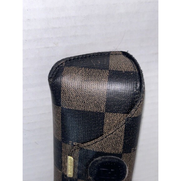 Vintage FENDI Italy Brown Classic Checkered Sunglass CASE ONLY - Picture 4 of 16